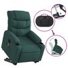 vidaXL Fauteuil inclinable de massage Vert foncé Tissu