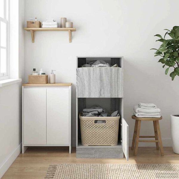 vidaXL Armoire &agrave; Laver avec stockage Gris Sonoma Bois d'ing&eacute;nierie