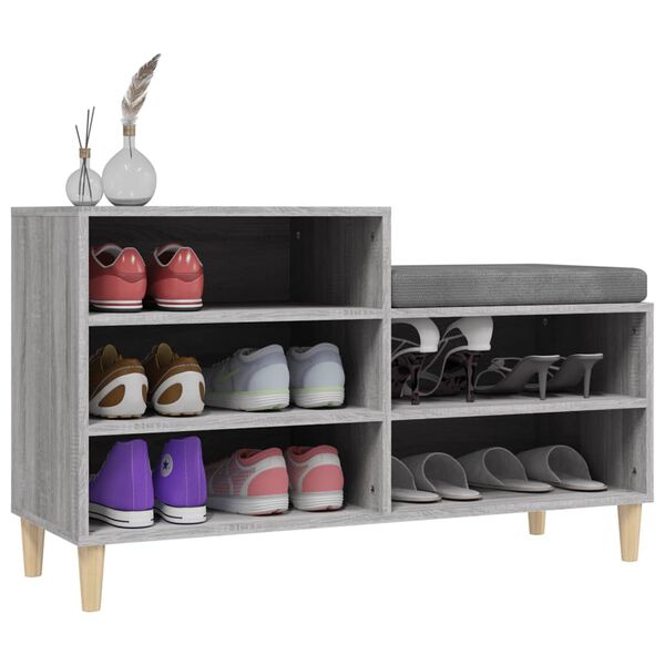 vidaXL Armoire &agrave; chaussures Sonoma gris 102x36x60 cm Bois d'ing&eacute;nierie