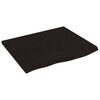 vidaXL &Eacute;tag&egrave;re murale marron fonc&eacute; 60x50x2 cm bois ch&ecirc;ne massif trait&eacute;