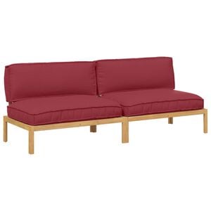vidaXL Ensemble de Canap&eacute;s avec coussin Uni Bordeaux 240 x 92 x 69 cm