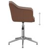 vidaXL Chaises pivotantes &agrave; manger lot de 6 marron tissu