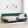 vidaXL Cadre de lit d'angle avec matelas Vert fonc&eacute; 100 x 200 cm tissu