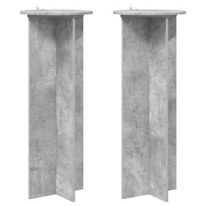 vidaXL Support de Plante 2 pi&egrave;ces Gris b&eacute;ton &Oslash;40 x 100 cm