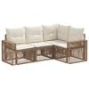 vidaXL Ensemble de canap&eacute; de jardin 4 pc Beige et blanc cr&egrave;me