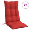 vidaXL Coussins de chaise &agrave; dossier haut lot de 6 rouge tissu oxford