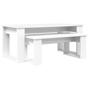 vidaXL Ensemble de tables basses 2 pc Blanc 100 x 50 x 42 cm