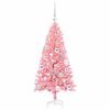 vidaXL Sapin de No&euml;l avec 150 LED avec support Rose 120 cm PVC