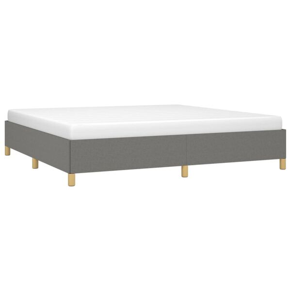 vidaXL Cadre de lit sans matelas gris fonc&eacute; 200x200 cm tissu