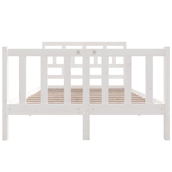 vidaXL Cadre de lit sans matelas blanc bois massif 140x190 cm