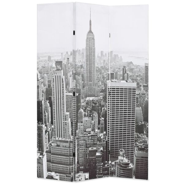 vidaXL Cloison de s&eacute;paration pliable 120x170 cm New York Noir et blanc