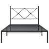 vidaXL Cadre de lit métal sans matelas avec tête de lit noir 100x190cm