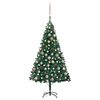 vidaXL Arbre de No&euml;l artificiel pr&eacute;-&eacute;clair&eacute; et boules vert 180 cm PVC