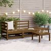 vidaXL Salon de jardin 3 pcs marron miel bois de pin massif