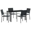 vidaXL Ensemble de salle &agrave; manger pour jardin 5 pc Noir Rotin PE