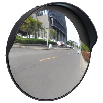 vidaXL Miroir de trafic convexe d'extérieur Plastique PC Noir 30 cm