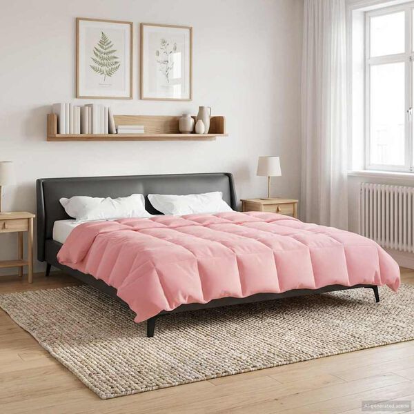 vidaXL Duvet d'hiver Matelass&eacute; Rose 200 x 220 cm Microfibre