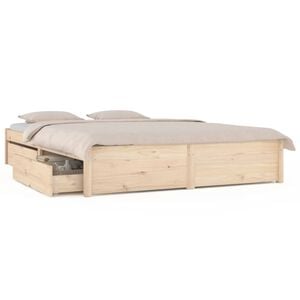 vidaXL Cadre de lit avec tiroirs 140x190 cm Double