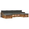 vidaXL Ensembles de canap&eacute;s avec coussin 6 pcs Bois d'Acacia Massif