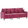 vidaXL Ensemble de canap&eacute;s 4 pcs avec coussins Rouge bordeaux Velours