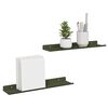 vidaXL &Eacute;tag&egrave;re flottante 2 pcs Vert olive 40 x 8,5 x 2,5 cm Acier