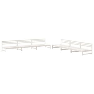 vidaXL Salon de jardin 6 pcs Blanc Bois de pin massif