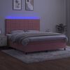 vidaXL Sommier &agrave; lattes de lit matelas et LED Rose 180x200 cm Velours