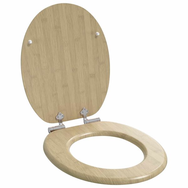 vidaXL lot de 2 Si&egrave;ges WC MDF couvercle &agrave; fermeture en douceur Bambou