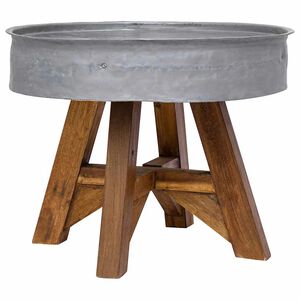 vidaXL Table basse bois de r&eacute;cup&eacute;ration m&eacute;lang&eacute; 60x45 cm argent&eacute;