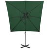 vidaXL Parasol de jardin en porte-à-faux à double toit 250x250 cm vert