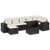 vidaXL Salon de jardin 8 pcs avec coussins noir r&eacute;sine tress&eacute;e