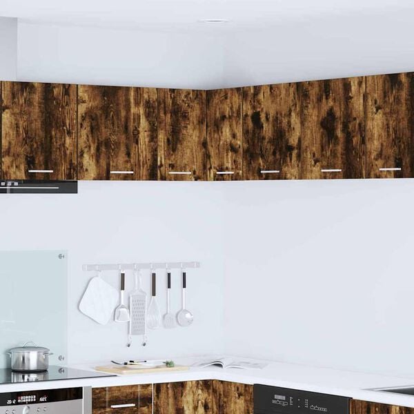 vidaXL Armoire suspendue Ch&ecirc;ne fum&eacute; et Blanc 57 x 57 x 40 cm