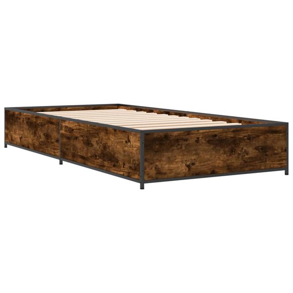 vidaXL Cadre de lit sans matelas chêne fumé 75x190 cm