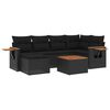 vidaXL Salon de jardin 7 pcs avec coussins noir r&eacute;sine tress&eacute;e