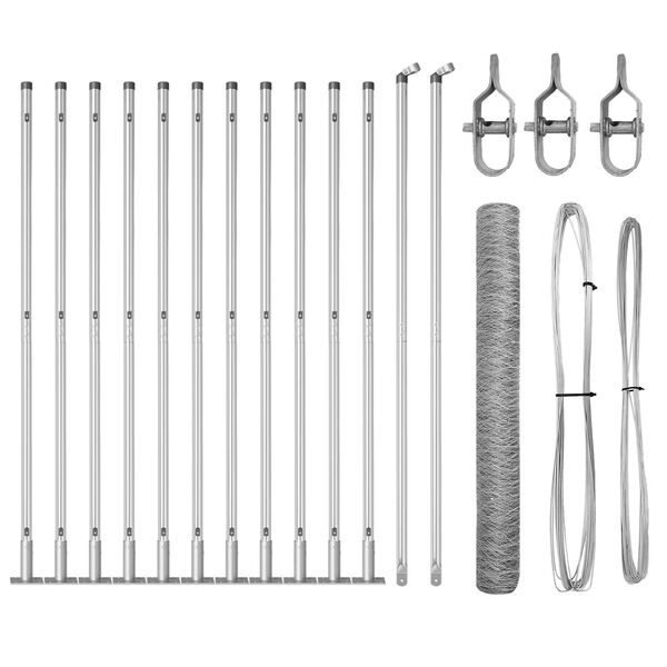 vidaXL Poteau de cl&ocirc;ture. Argent&eacute; 25 x 1,2 m (treillis 50 mm) Acier