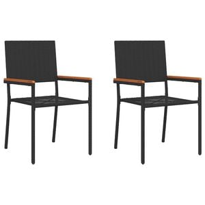 vidaXL Chaises empilables de jardin 2 pcs Noir et Marron