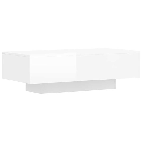 vidaXL Table basse blanc brillant 100x49,5x31 cm bois d'ing&eacute;nierie