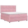 vidaXL Lit boxspring avec matelas Rose 200 x 200 cm Velours