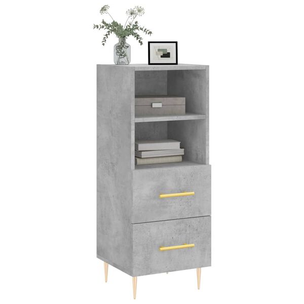 vidaXL Buffet Gris b&eacute;ton 34,5x34x90 cm Bois d'ing&eacute;nierie