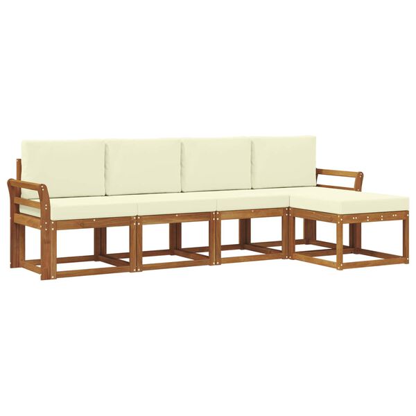 vidaXL Ensemble de canap&eacute;s d'ext&eacute;rieur 5 pcs Naturel et Cr&egrave;me