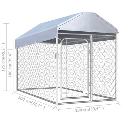 vidaXL Chenil d'extérieur avec toit pour chiens 200x100x125 cm