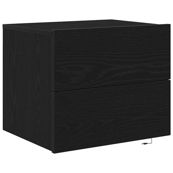 vidaXL Cabinet de chevet Ch&ecirc;ne noir 50 x 39 x 41 cm Bois d'ing&eacute;nierie