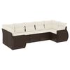 vidaXL Salon de jardin avec coussins 7 pcs marron r&eacute;sine tress&eacute;e
