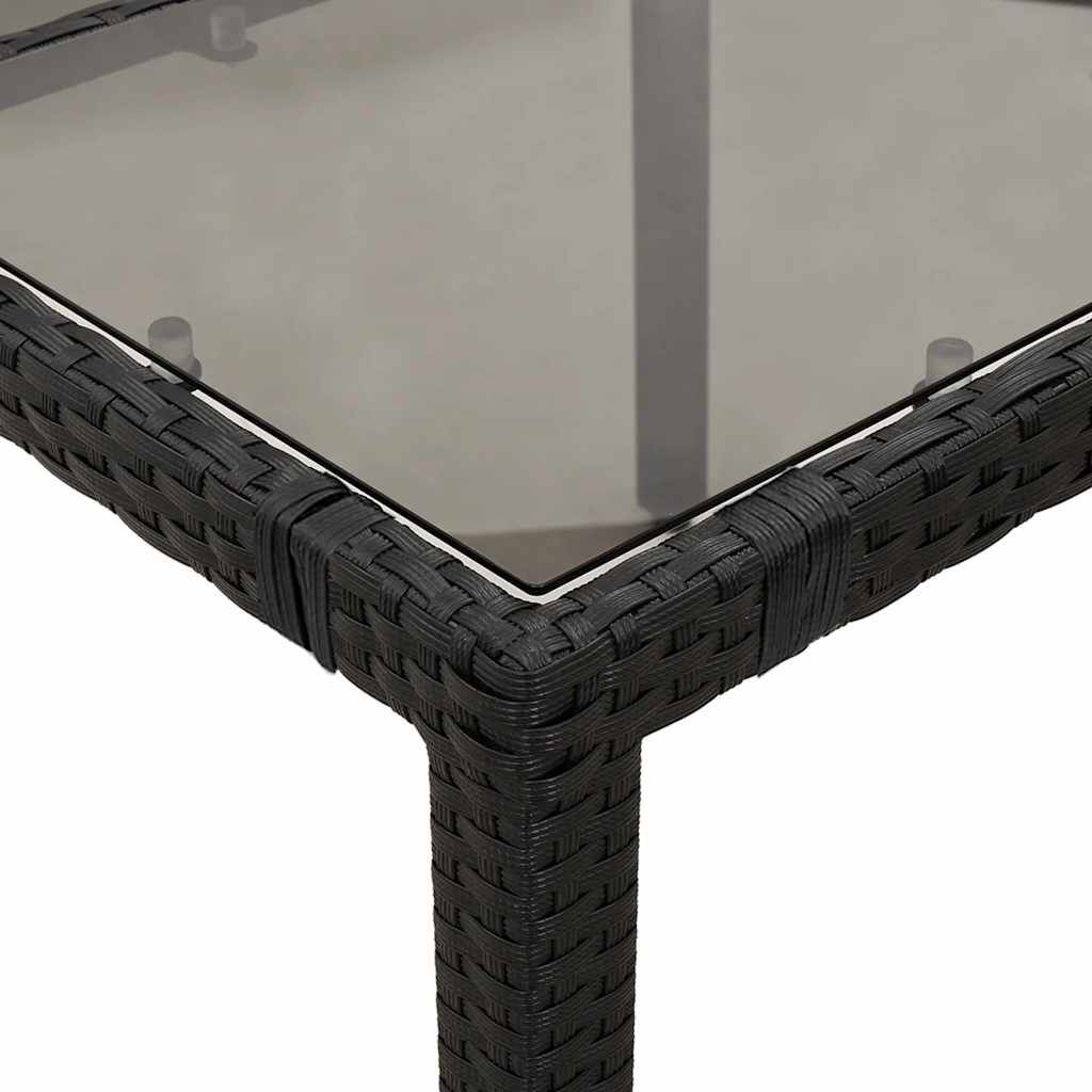 vidaXL Ensemble de bistro de jardin 7 pcs coussins noir poly rotin