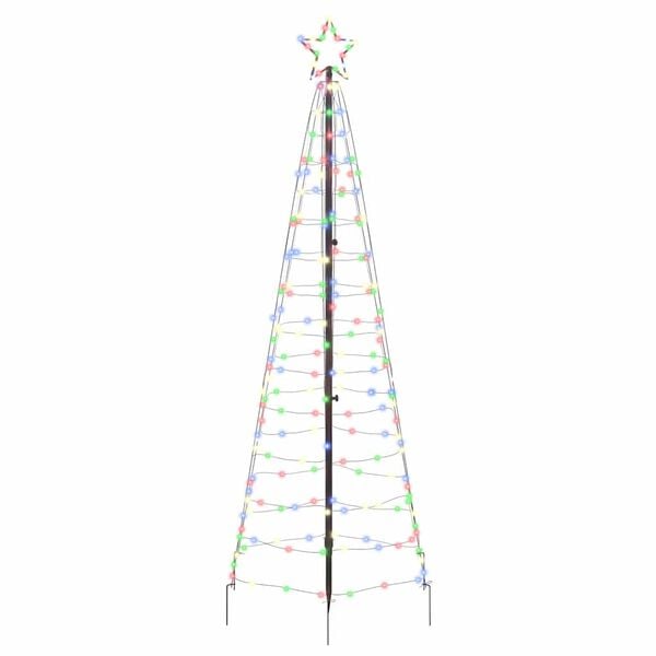 vidaXL Arbre de Noël LED avec piquets au sol Multicolore 250 cm Fer
