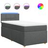 vidaXL Sommier &agrave; lattes de lit avec matelas Gris fonc&eacute; 100x200cm Tissu