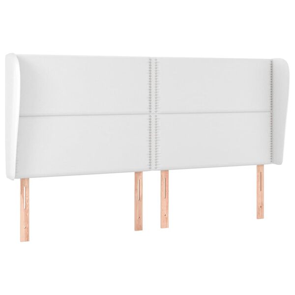 vidaXL T&ecirc;te de lit avec oreilles Blanc 183x23x118/128 cm Similicuir