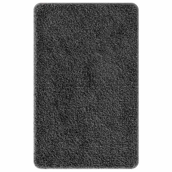vidaXL Tapis de bain antid&eacute;rapant Gris fonc&eacute; 60 x 90 cm PP