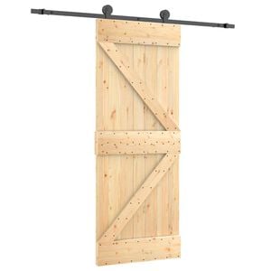 vidaXL Porte coulissante Naturel et noir 70 x 210 cm