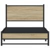 vidaXL Cadre de lit en m&eacute;tal sans matelas ch&ecirc;ne sonoma 107x203 cm